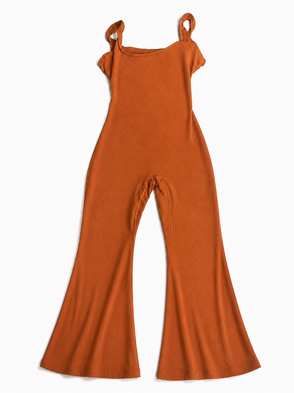 Yeoreo Women’s Rust Orange Flared-Leg One-Piece Romper